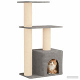 Albero per gatti con pali per graffiare in sisal Grigio Chiaro