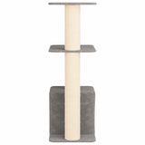 Albero per gatti con pali per graffiare in sisal Grigio Chiaro
