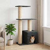 Albero per gatti con pali per graffiare in sisal Grigio Scuro