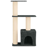 Albero per gatti con pali per graffiare in sisal Grigio Scuro