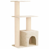 Albero per gatti con pali per graffiare in sisal Crema 133 cm