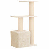 Albero per gatti con pali per graffiare in sisal Crema 133 cm