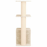 Albero per gatti con pali per graffiare in sisal Crema 133 cm