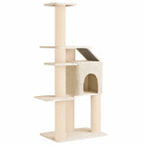 Albero per gatti con pali per graffiare in sisal Crema 183 cm