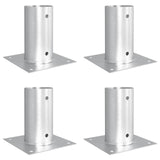 Ancora rotonda per terreno 4 pcs Argento 15 x 15 x 15 cm