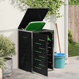 Stoccaggio contenitore a ruote Nero 77,5 x 69 x 112,5 cm