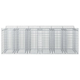Letto rialzato in gabbione 3 pcs Argento