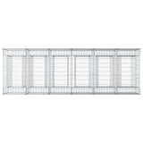 Letto rialzato in gabbione 3 pcs Argento