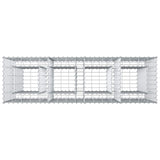 Letto rialzato in gabbione 2 pcs Argento 170 x 50 x 150 cm