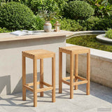 Sgabello da bar 2 pcs Naturale Legno di teak solido