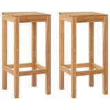 Sgabello da bar 2 pcs Naturale Legno di teak solido