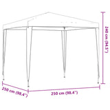 Tenda Party 250 x 250 x 240 cm Grigio Chiaro PE e Acciaio