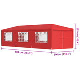 Tenda Party 900 x 300 x 255 cm Rosso PE e Acciaio
