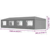 Tenda Party 1200 x 300 x 255 cm Grigio Chiaro PE e Acciaio