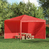Parete per tenda da festa 2 pcs Rosso 300 x 195 cm PE e Acciaio