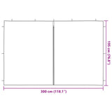 Parete per tenda da festa 2 pcs Rosso 300 x 195 cm PE e Acciaio