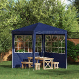 Parete per tenda da festa 2 pcs 200 x 195 cm Blu PE e Acciaio