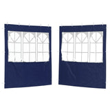 Parete per tenda da festa 2 pcs 200 x 195 cm Blu PE e Acciaio