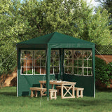 Parete per tenda da festa 2 pcs 200 x 195 cm Verde PE e Acciaio