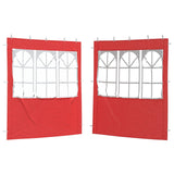 Parete per tenda da festa 2 pcs 200 x 195 cm Rosso PE e Acciaio