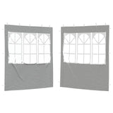 Parete per tenda da festa 2 pcs 200 x 195 cm Grigio Chiaro