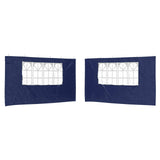 Parete per tenda da festa 2 pcs 400 x 195 cm Blu PE e Acciaio