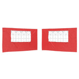 Parete per tenda da festa 2 pcs 400 x 195 cm Rosso PE e Acciaio