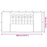 Parete per tenda da festa 2 pcs 400 x 195 cm Rosso PE e Acciaio