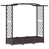 Letto Rialzato con Griglia e Tetto Marrone 169 x 40 x 123 cm PP