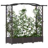 Letto Rialzato con Griglia e Tetto Marrone 169 x 40 x 123 cm PP