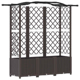 Letto Rialzato con Griglia e Tetto Marrone 163 x 40 x 138 cm PP