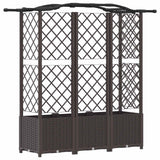 Letto Rialzato con Griglia e Tetto Marrone 163 x 40 x 138 cm PP