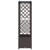 Letto Rialzato con Griglia e Tetto Marrone 163 x 40 x 138 cm PP