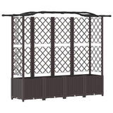 Letto Rialzato con Griglia e Tetto Marrone 204 x 40 x 141 cm PP