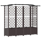 Letto Rialzato con Griglia e Tetto Marrone 204 x 40 x 141 cm PP