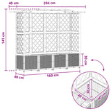Letto Rialzato con Griglia e Tetto Marrone 204 x 40 x 141 cm PP