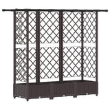 Letto Rialzato con Griglia e Tetto Marrone 164 x 40 x 123 cm PP