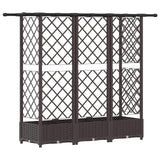 Letto Rialzato con Griglia e Tetto Marrone 164 x 40 x 123 cm PP