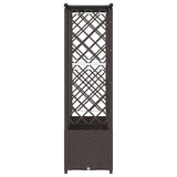 Letto Rialzato con Griglia e Tetto Marrone 202 x 40 x 136 cm PP