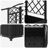 Letto Rialzato con Griglia e Tetto Nero 122 x 40 x 138 cm PP
