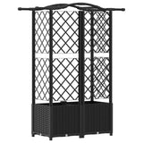 Letto Rialzato con Griglia e Tetto Nero 122 x 40 x 138 cm PP