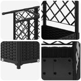Letto Rialzato con Griglia e Tetto Nero 164 x 40 x 123 cm PP