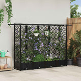 Letto Rialzato con Griglia e Tetto Nero 202,5 x 40 x 123 cm PP