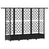 Letto Rialzato con Griglia e Tetto Nero 202,5 x 40 x 123 cm PP