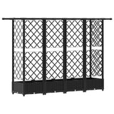 Letto Rialzato con Griglia e Tetto Nero 202,5 x 40 x 123 cm PP