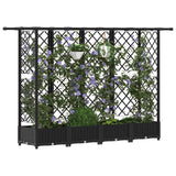 Letto Rialzato con Griglia e Tetto Nero 202,5 x 40 x 121 cm PP