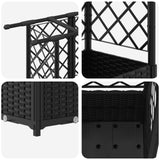 Letto Rialzato con Griglia e Tetto Nero 163,5 x 40 x 138 cm PP