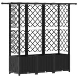 Letto Rialzato con Griglia e Tetto Nero 163,5 x 40 x 138 cm PP