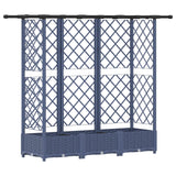 Letto Rialzato con Griglia e Tetto Grigio 164 x 40 x 121 cm PP