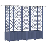 Letto Rialzato con Griglia e Tetto Grigio 202 x 40 x 136 cm PP